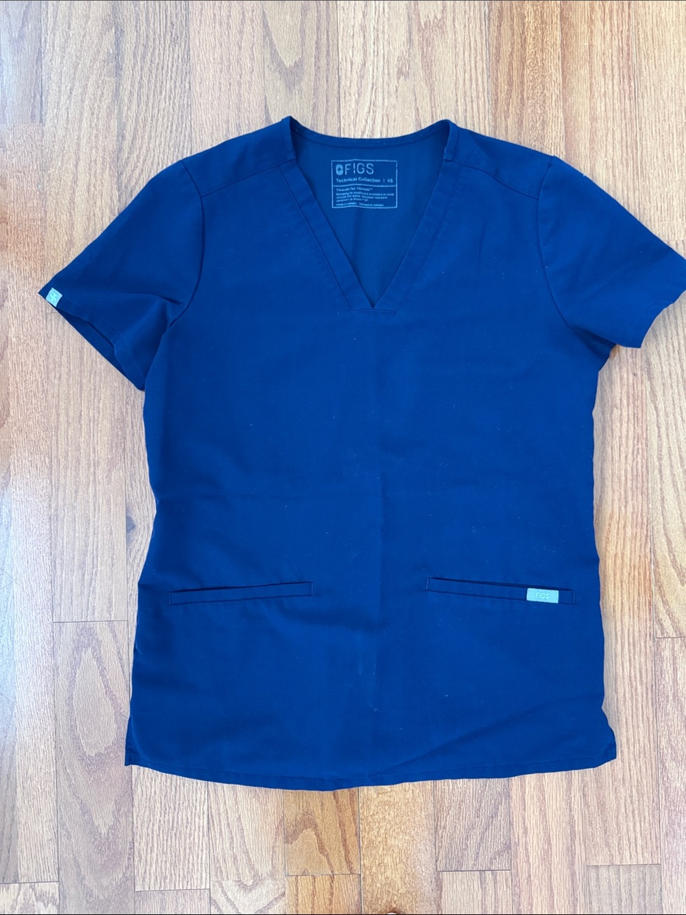 Figs Deep Navy V-Neck Medical Scrub Top